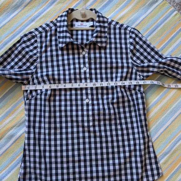 ⭐ Vineyard Vines Black and White Gingham Popover size 2 - Picture 7 of 13